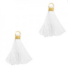 Quaste Ibiza Style 1.5cm Gold-white